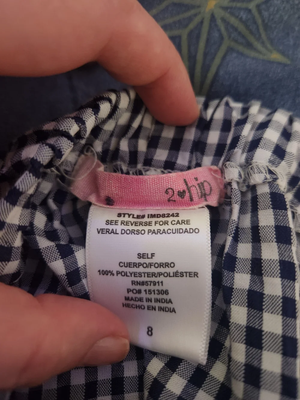 Navy Gingham Wrap Skort with Matching Ruffle Crop Top -NWOT